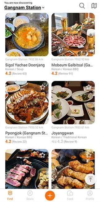 MangoPlate app for finding restaurants in South Korea